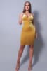 Sexy Spaghetti Strap Crossover Front Velvet Bodycon Dress - Image 3 of 0