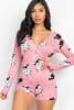 Sheep Print V-neck Button Romper - Image 3 of 0