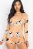 Sheep Print V-neck Button Romper - Image 4 of 0