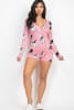 Sheep Print V-neck Button Romper - Image 5 of 0