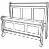 Quarter Sawn Oak Burr Sleigh Bed - Image 2 of 0