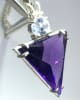 AMP-TRI AMETHYST TRIANGULAR QUARTZ CRYSTAL PENDANT WITH SILVER CHAIN - Image 1 of 0