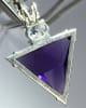 AMP-TRI AMETHYST TRIANGULAR QUARTZ CRYSTAL PENDANT WITH SILVER CHAIN - Image 2 of 0