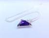AMP-TRI AMETHYST TRIANGULAR QUARTZ CRYSTAL PENDANT WITH SILVER CHAIN - Image 4 of 0