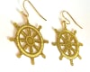 ER-11 Buddhist Wheel 18k Gold Plated 30mm Earrings - Image 1 of 0