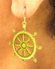 ER-11 Buddhist Wheel 18k Gold Plated 30mm Earrings - Image 3 of 0