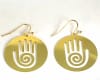 ER-13 Reiki Hand 18k Gold Plated 30mm Earrings - Image 1 of 0