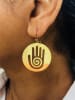ER-13 Reiki Hand 18k Gold Plated 30mm Earrings - Image 2 of 0