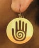 ER-13 Reiki Hand 18k Gold Plated 30mm Earrings - Image 3 of 0