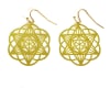 ER-19 Star Merkaba 18k Gold Plated 30mm Earrings - Image 1 of 0