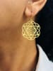 ER-19 Star Merkaba 18k Gold Plated 30mm Earrings - Image 2 of 0