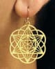 ER-19 Star Merkaba 18k Gold Plated 30mm Earrings - Image 4 of 0