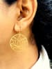 ER-20  Circular Golden Lotus Flower 18k Gold Plated 30mm Earrings - Image 3 of 0