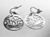 Circular Lotus Flower 30 mm Silver plated Earrings - Image 2 of 0