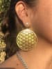 ER-201 Flower of Life 18k Gold Plated 2" Earrings - Image 1 of 0