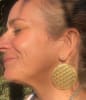 ER-201 Flower of Life 18k Gold Plated 2" Earrings - Image 2 of 0