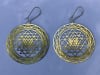 ER-203 Shree Yantra 18k Gold Plated 2" Earrings - Image 3 of 0
