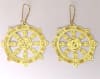 ER-211 Dharma wheel 18k Gold Plated 2" Earrings - Image 2 of 0