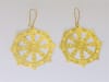 ER-211 Dharma wheel 18k Gold Plated 2" Earrings - Image 3 of 0