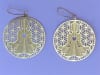 ER-222 Girl meditating 18k Gold Plated 2" Earrings - Image 2 of 0