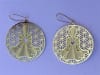 ER-222 Girl meditating 18k Gold Plated 2" Earrings - Image 3 of 0