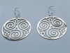 ER-228-S Triskelion Silver Plated 2" Earrings - Image 1 of 0