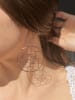 ER-231-S silver plated Quadruple golden Ratio 2" earrings - Image 1 of 0