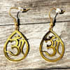 ER-24 "AUM" (OM) Gold Plated stainless steel earrings. - Image 1 of 0