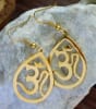 ER-24 "AUM" (OM) Gold Plated stainless steel earrings. - Image 3 of 0