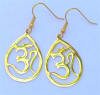 ER-24 "AUM" (OM) Gold Plated stainless steel earrings. - Image 4 of 0