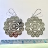 ER-266-S Metatron Hearts Silver Plated 2" Earrings - Image 1 of 0