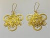 ER-275  Tetrahedra cube 18k Gold Plated 2" Earrings - Image 1 of 0