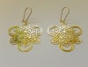 ER-275  Tetrahedra cube 18k Gold Plated 2" Earrings - Image 2 of 0
