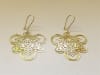 ER-275  Tetrahedra cube 18k Gold Plated 2" Earrings - Image 3 of 0