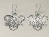 ER-275-S Tetrahedra cube Silver plated 2" Earrings - Image 2 of 0