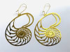ER-307 Nautilus 18k Gold plated 3" earrings - Image 1 of 0