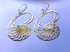 ER-307 Nautilus 18k Gold plated 3" earrings - Image 2 of 0