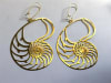ER-307 Nautilus 18k Gold plated 3" earrings - Image 3 of 0
