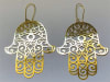 ER-308 Hamsa 18k Gold plated earrings - Image 2 of 0