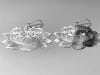 ER-3107-S Lotus Oval detail silver plated 3" earrings - Image 1 of 0