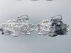 ER-3107-S Lotus Oval detail silver plated 3" earrings - Image 2 of 0