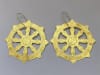 ER-311 Wheel of Dharma 18k Gold plated 3" earrings - Image 1 of 0