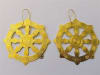 ER-311 Wheel of Dharma 18k Gold plated 3" earrings - Image 2 of 0