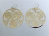 Triskelion 18k Gold Plated 3 inches (72mm) Earrings - Image 3 of 0