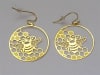 ER-34 Honeycomb Bee 18k Gold Plated 30mm Earrings - Image 2 of 0