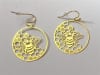 ER-34 Honeycomb Bee 18k Gold Plated 30mm Earrings - Image 3 of 0