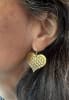 Gold Plated Heart Flower of Life Earrings 30mm - Image 4 of 0