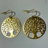 Gold Plated Heart Leaf Tree of Life Earrings 30mm - Image 1 of 0