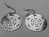 ER-98-S Metatron Flower of Life 18k silver Plated 30mm Earrings - Image 2 of 0