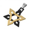 GB-SD-gem Stainless Steel Two Tone Gold & Black Rhodium Star of David Crystal Charm Pendant with Chain - Image 1 of 0